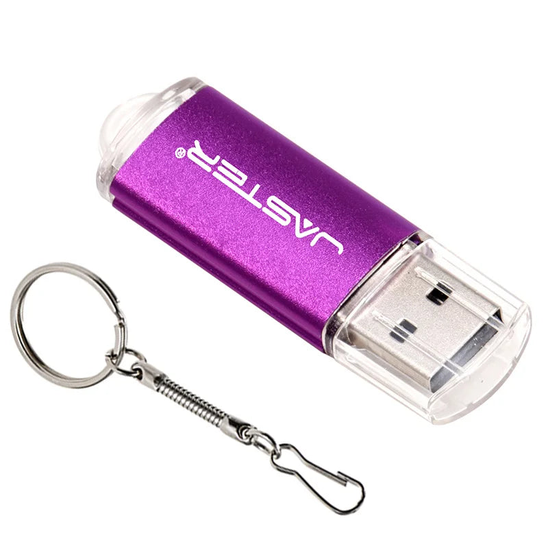 Clé USB JASTER avec Porte-Clés – 128M à 128Go, 9 Couleurs, USB 2.0, Cadeau