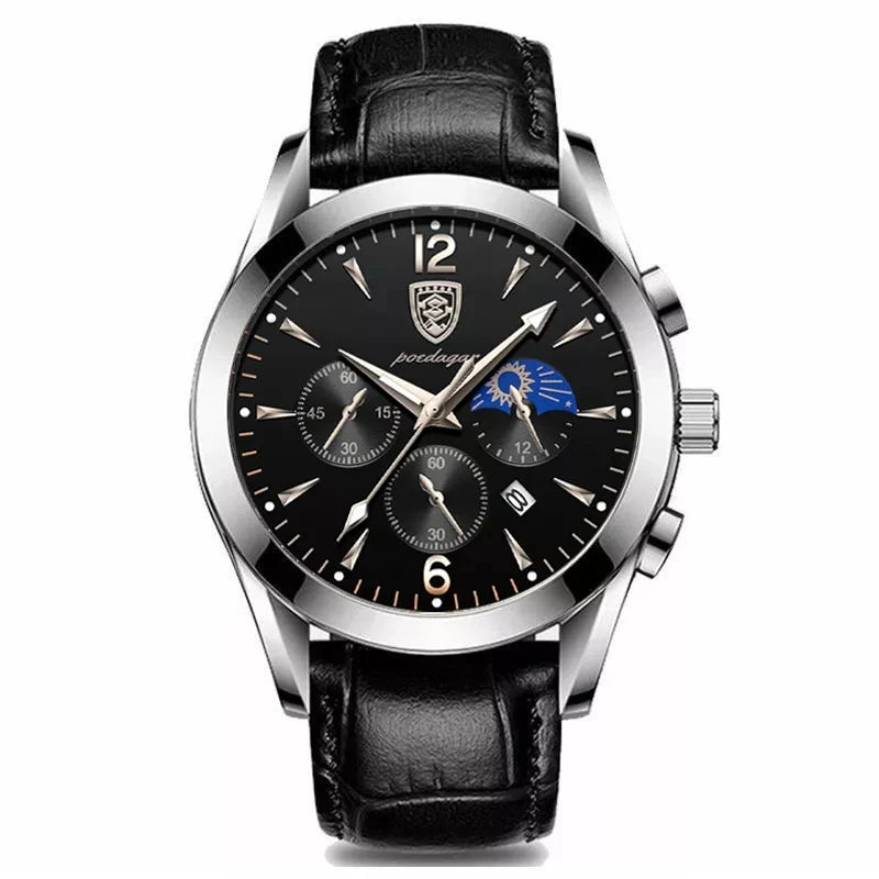 POEDAGAR Men Watch New Top Brand Luxury Waterproof Luminous Sport Wristwatch Quartz Military Genuine Leather Relogio Masculino TechVisio