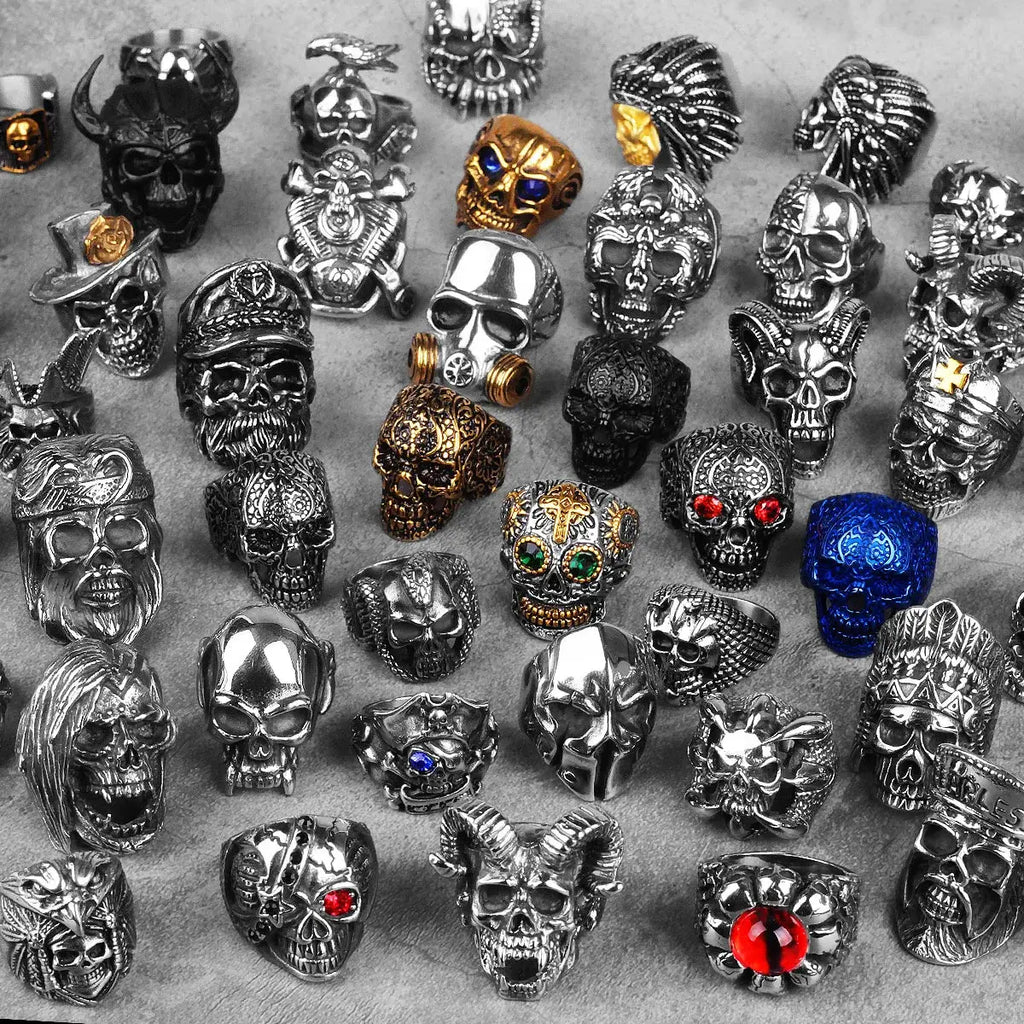 Bague Crâne Gothique Metal Town