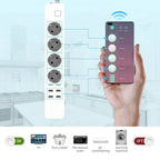 Multiprise Connectée WiFi YITOM – 4 Prises EU + 4 USB | Alexa Google Home TechVisio