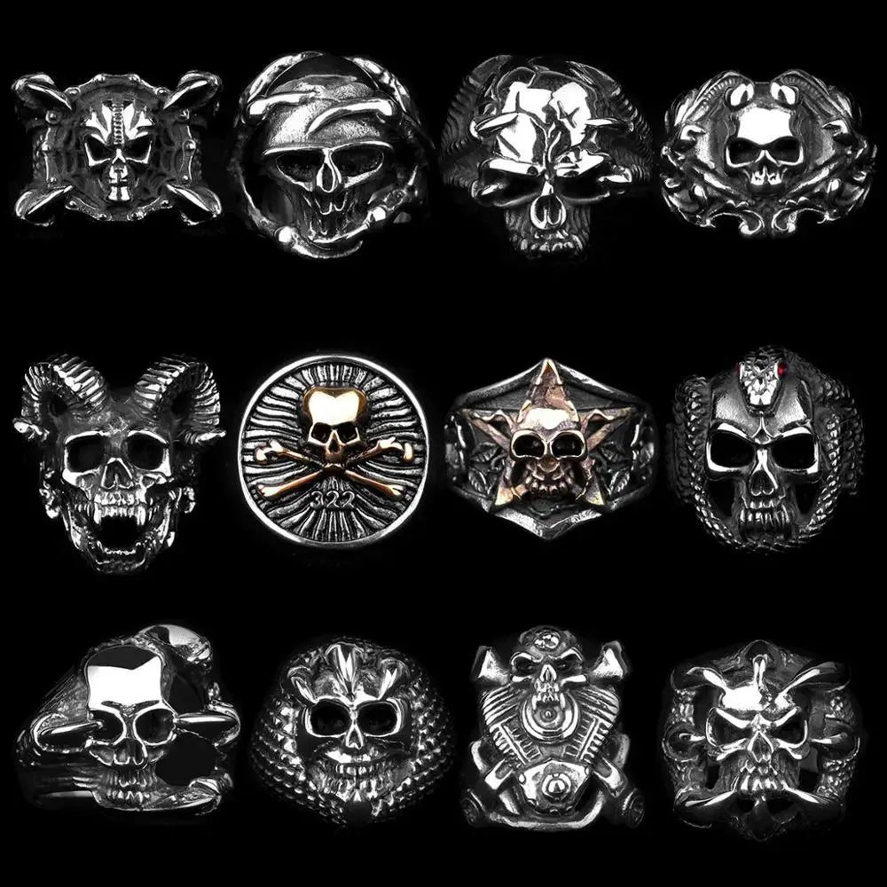 Bague Crâne Gothique Metal Town