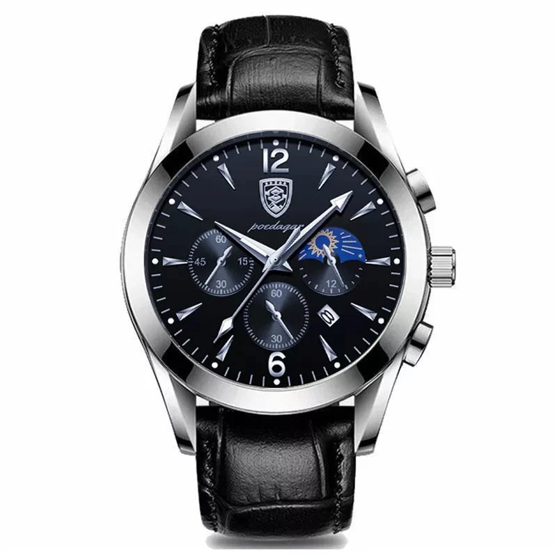 POEDAGAR Men Watch New Top Brand Luxury Waterproof Luminous Sport Wristwatch Quartz Military Genuine Leather Relogio Masculino TechVisio
