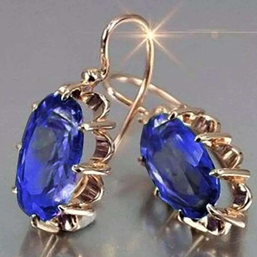 Huitan Trendy Women Oval Cubic Zirconia Earrings Temperament Elegant Design Luxury Female Dangle Earrings Aesthetic Jewelry 2022 TechVisio