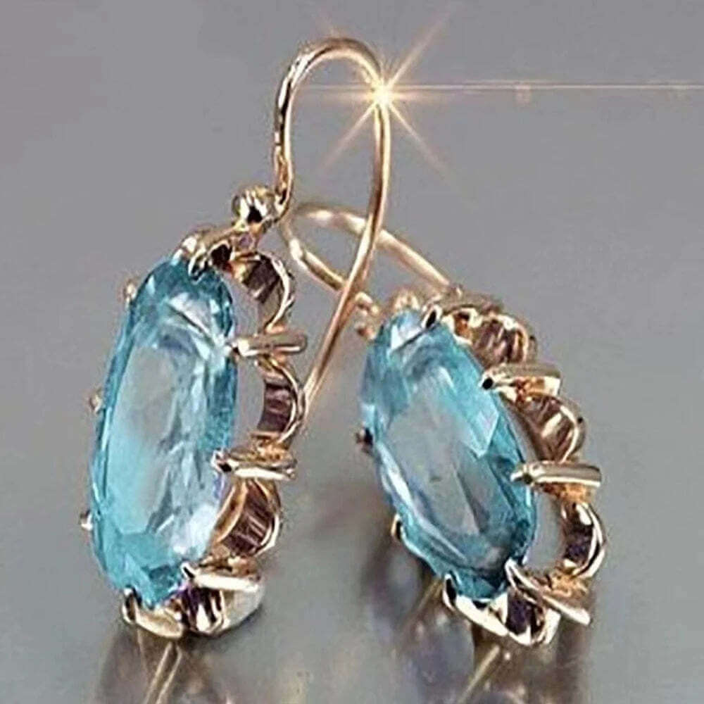 Huitan Trendy Women Oval Cubic Zirconia Earrings Temperament Elegant Design Luxury Female Dangle Earrings Aesthetic Jewelry 2022 TechVisio