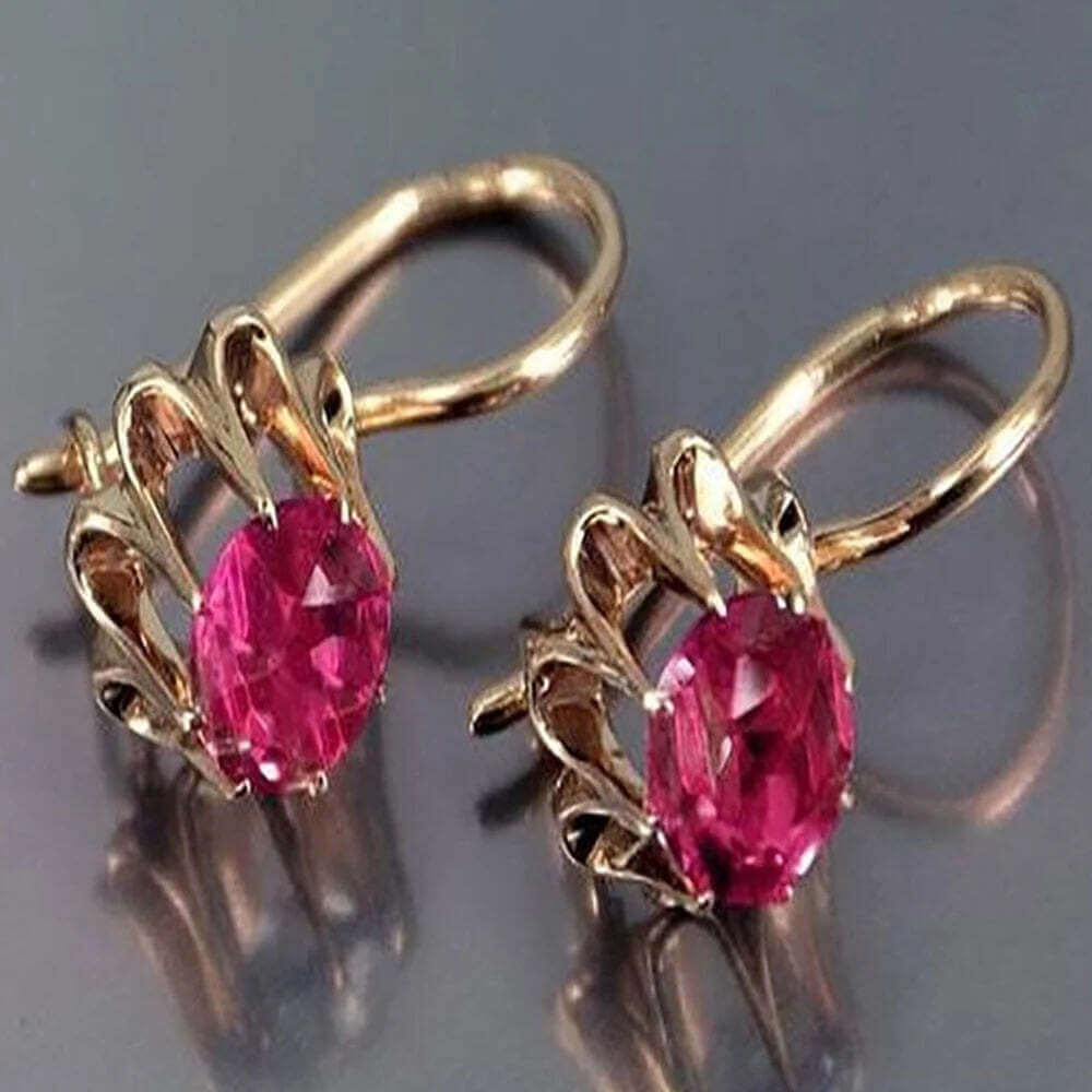 Huitan Trendy Women Oval Cubic Zirconia Earrings Temperament Elegant Design Luxury Female Dangle Earrings Aesthetic Jewelry 2022 TechVisio