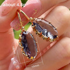 Huitan Trendy Women Oval Cubic Zirconia Earrings Temperament Elegant Design Luxury Female Dangle Earrings Aesthetic Jewelry 2022 TechVisio
