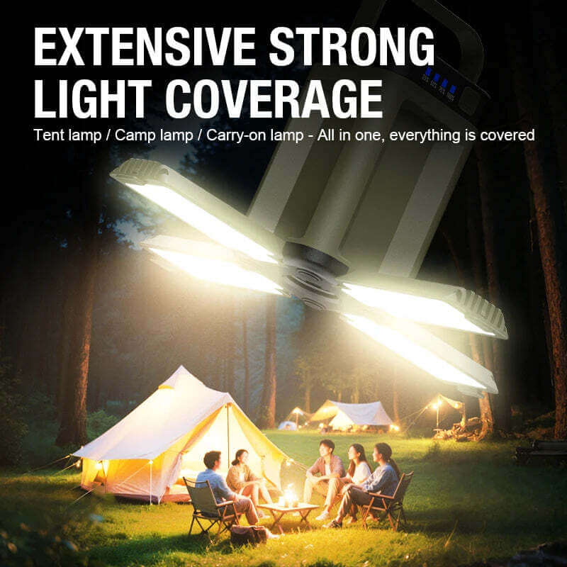 Outdoor Portable Mobile Power Light Type-C Charging LED Hanging Multi Gear Tent Light Suitable for Camping, Hiking, and Fishing TechVisio