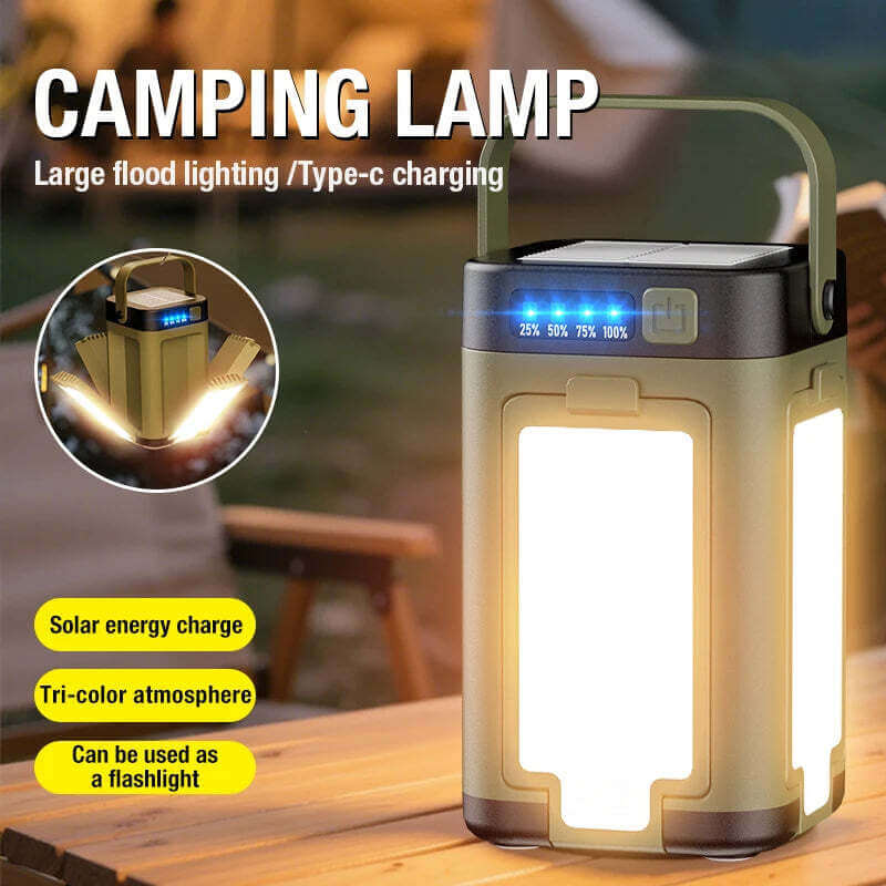 Outdoor Portable Mobile Power Light Type-C Charging LED Hanging Multi Gear Tent Light Suitable for Camping, Hiking, and Fishing TechVisio