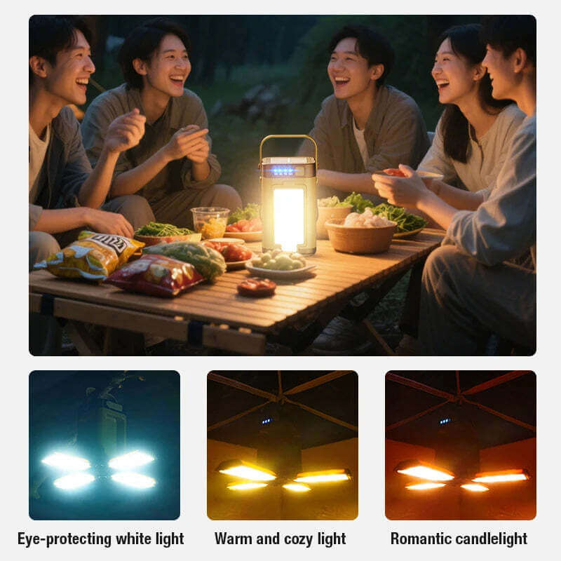 Outdoor Portable Mobile Power Light Type-C Charging LED Hanging Multi Gear Tent Light Suitable for Camping, Hiking, and Fishing TechVisio