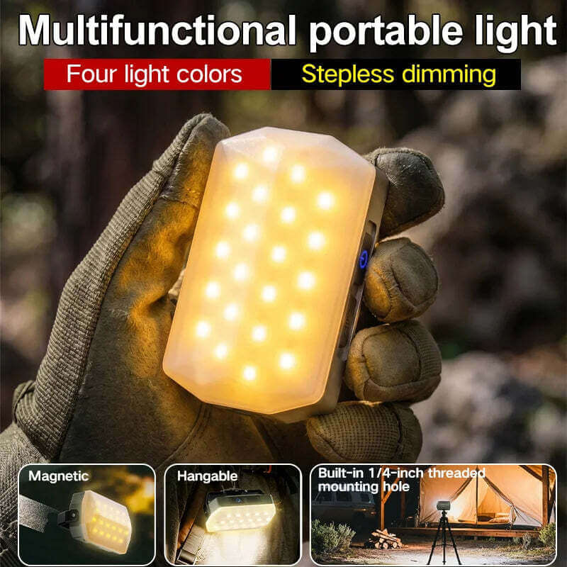 Outdoor Portable Mobile Power Light Type-C Charging LED Hanging Multi Gear Tent Light Suitable for Camping, Hiking, and Fishing TechVisio