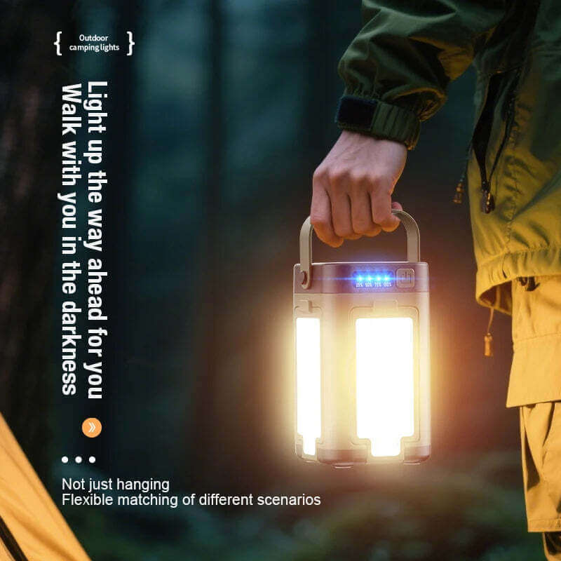 Outdoor Portable Mobile Power Light Type-C Charging LED Hanging Multi Gear Tent Light Suitable for Camping, Hiking, and Fishing TechVisio