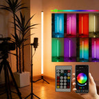 120CM LED RGB Floor Lamp Bar, Sound Pickup Ambient Light, Corner Wall Light for Bedroom, E-Sports Room Live Atmosphere Lamp TechVisio