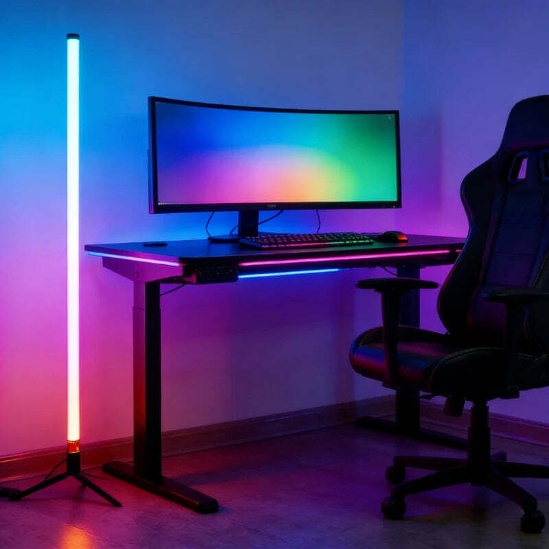 120CM LED RGB Floor Lamp Bar, Sound Pickup Ambient Light, Corner Wall Light for Bedroom, E-Sports Room Live Atmosphere Lamp TechVisio
