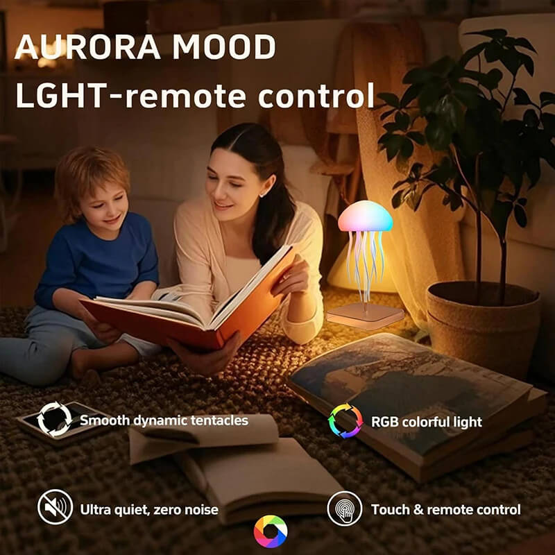 Lampe Méduse LED 9 Tentacules Dégradé Couleurs Télécommande – Déco Ambiance TechVisio