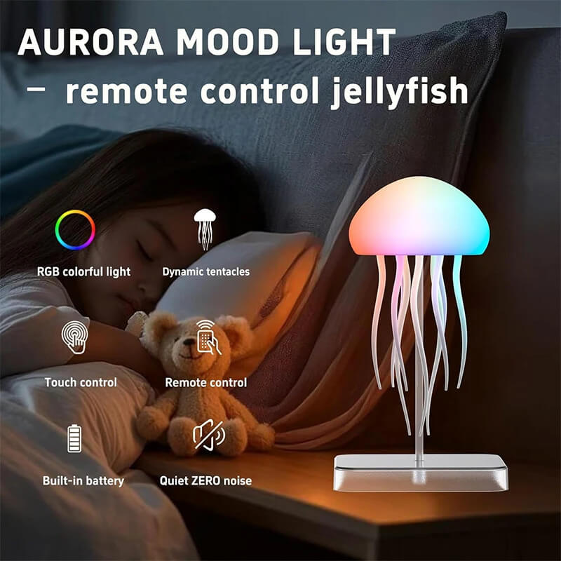 Lampe Méduse LED 9 Tentacules Dégradé Couleurs Télécommande – Déco Ambiance TechVisio