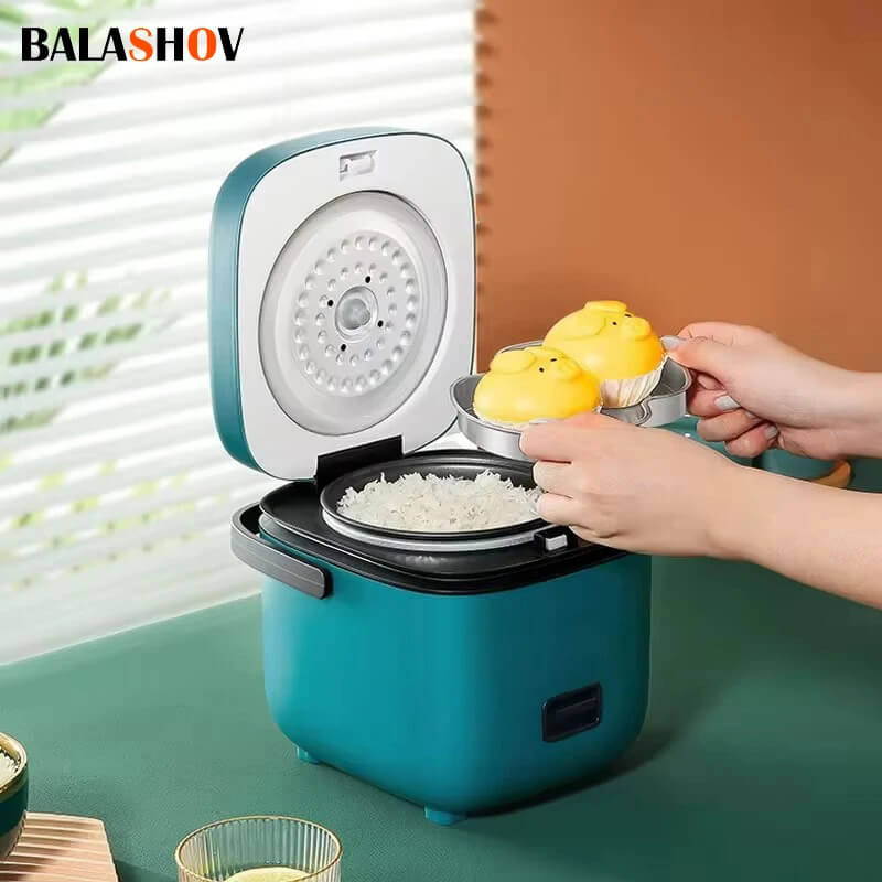 Mini Rice Cooker Automatic Household Kitchen Electric Cooking machine 1-2 People Food Warmer Steamer 1.2L Small Rice Cooker TechVisio