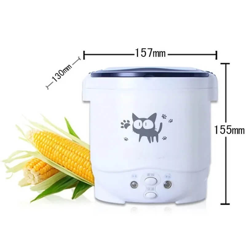 Electric Mini Rice Cooker Portable MultiCooker Household Rice Cookers 12V 24V 220V Pot Cooking Machine Pans For Car Truck Home TechVisio
