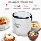Electric Mini Rice Cooker Portable MultiCooker Household Rice Cookers 12V 24V 220V Pot Cooking Machine Pans For Car Truck Home TechVisio