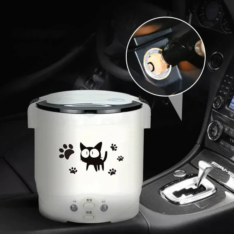 Electric Mini Rice Cooker Portable MultiCooker Household Rice Cookers 12V 24V 220V Pot Cooking Machine Pans For Car Truck Home TechVisio