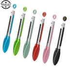 Silicone BBQ Grilling Tong Kitchen Cooking Salad Bread Serving Tong Non-Stick Barbecue Clip Clamp Stainless Steel Tools Gadgets TechVisio