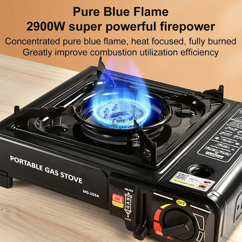 Réchaud à Gaz Portable Camping – 2900W Coupe-Vent Alliage Aluminium TechVisio