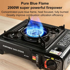 Réchaud à Gaz Portable Camping – 2900W Coupe-Vent Alliage Aluminium TechVisio