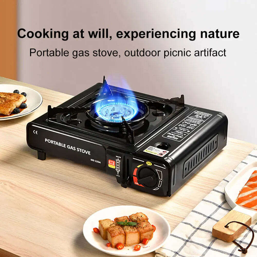 Réchaud à Gaz Portable Camping – 2900W Coupe-Vent Alliage Aluminium TechVisio