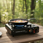 Réchaud à Gaz Portable Camping – 2900W Coupe-Vent Alliage Aluminium TechVisio