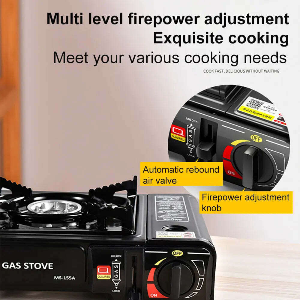 Réchaud à Gaz Portable Camping – 2900W Coupe-Vent Alliage Aluminium TechVisio