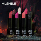 7Colors Glitter Lipstick Waterproof Long Lasting Diamond Pearlescent Metallic Lipstick Black Lipgloss Women Lips Makeup Cosmetic TechVisio