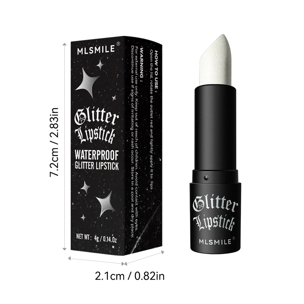 7Colors Glitter Lipstick Waterproof Long Lasting Diamond Pearlescent Metallic Lipstick Black Lipgloss Women Lips Makeup Cosmetic TechVisio