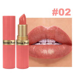 Pearlescent Pink Glitter Velvet Lipstick Metallic Waterproof Long Lasting Matte Shimmer Diamond Lipstick Women Makeup Cosmetic TechVisio