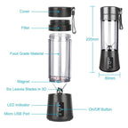Portable Blender,Smoothie Blender,Mini Blender For Shakes And Smoothies,USB Rechargeable Home Travel Fruit Juicer Cup TechVisio