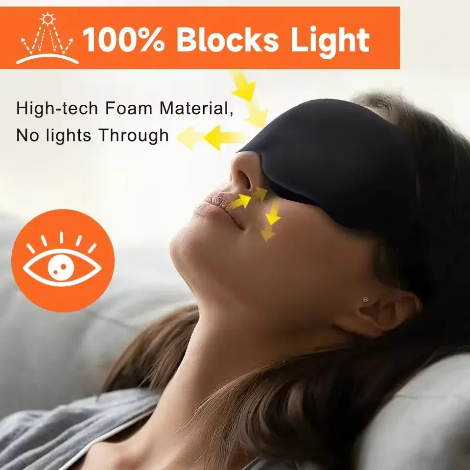 3D Contoured Sleep Mask – 100% Blackout | Zero Pressure | 6 Colors