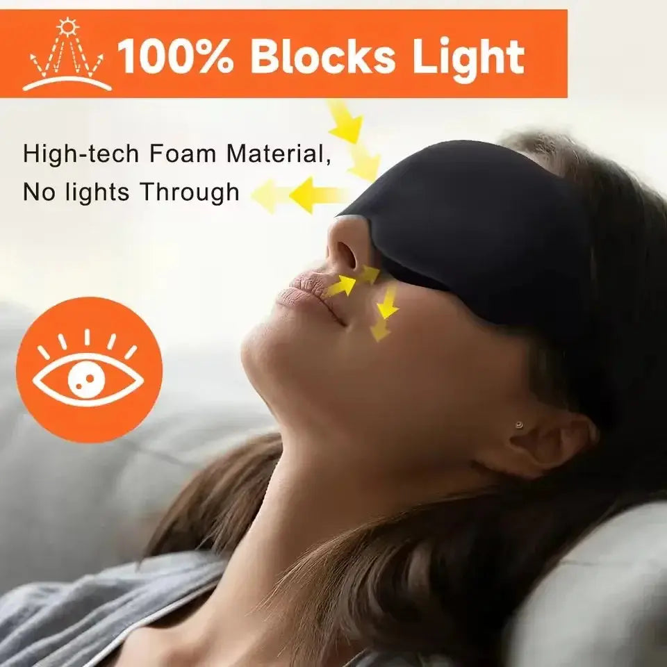 Masque Sommeil 3D Contouré – Occultant 100% | Zéro Pression | 6 Coloris TechVisio