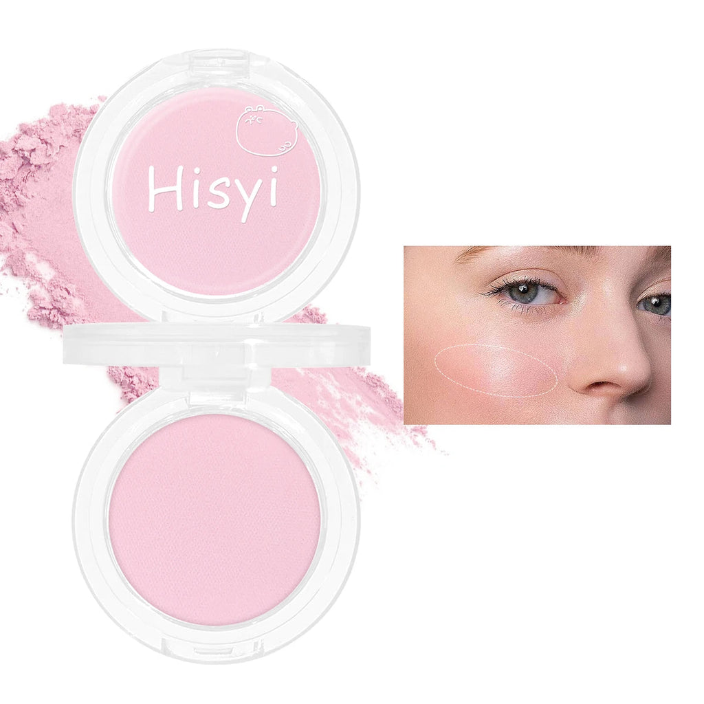 Daily single-color blush - Blush with a subtle wine-like sheen, fine glittering, natural color palette, pure makeup allure TechVisio