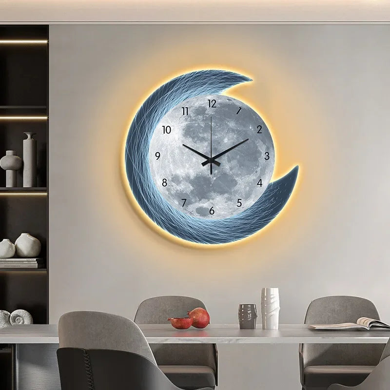 Horloge Murale LED Lune & Terre Acrylique Silencieuse – 40cm ou 50cm TechVisio