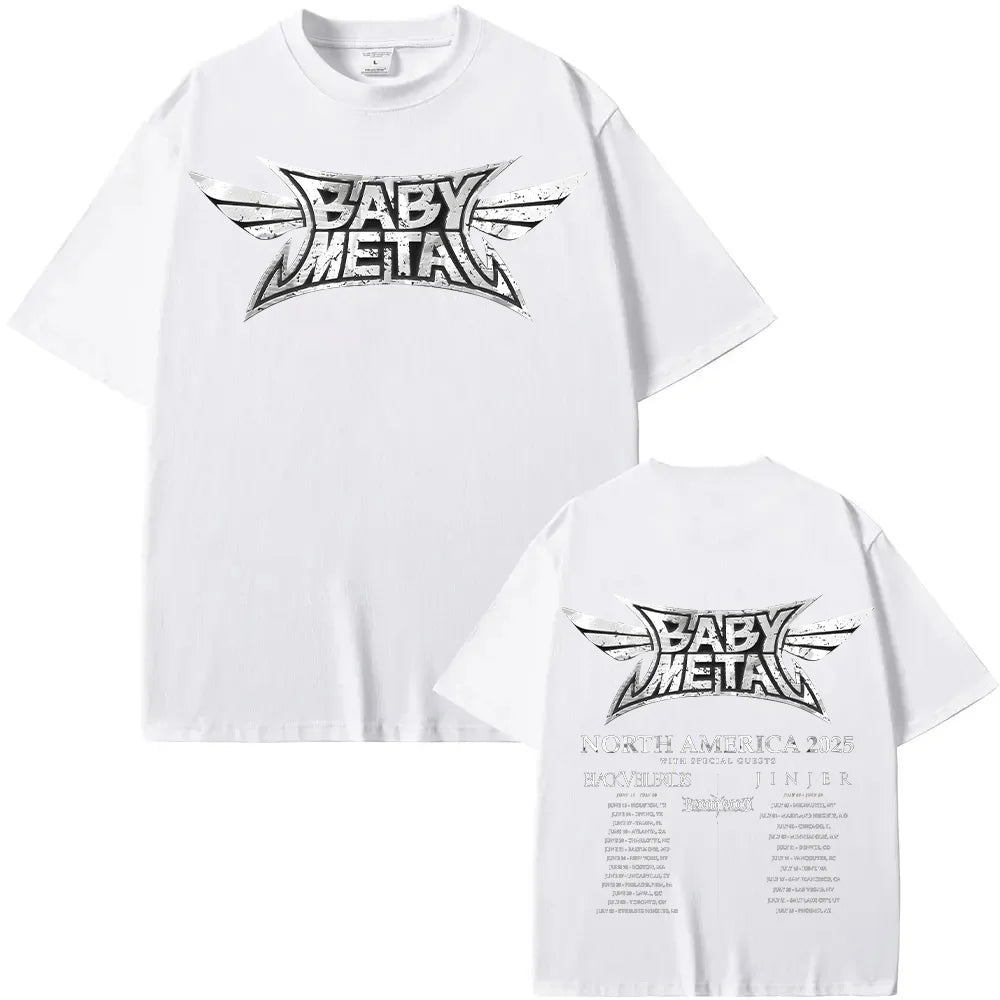Babymetal North America Tour 2025 T-shirts Vintage Babymetal Japan Metal Rock Band Tshirts Men Women's Pure Cotton Tees Harajuku TechVisio
