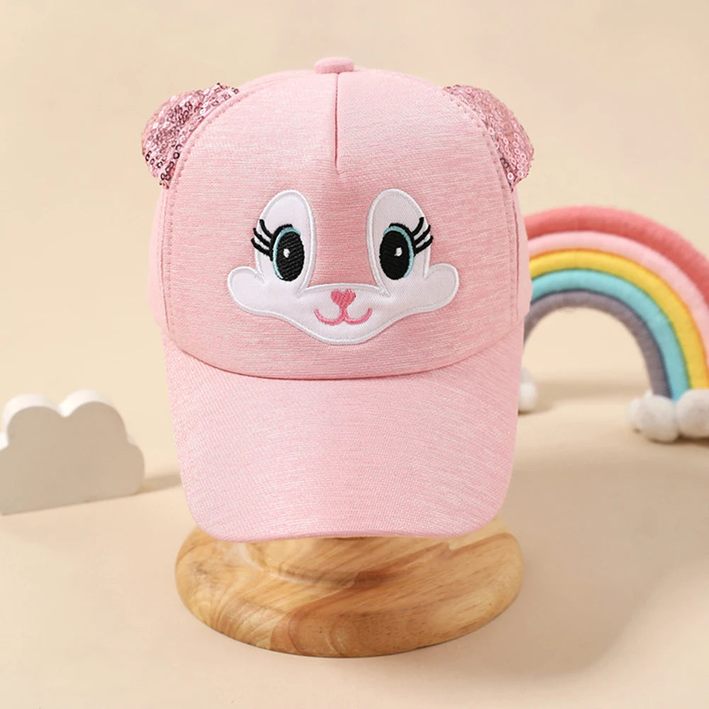 Summer Children's Caps New Cute Cartoon Cat Ear Girls Hats Adjustable Baseball Cap For Kids Children Girl Sun Hat 2-8 Years TechVisio