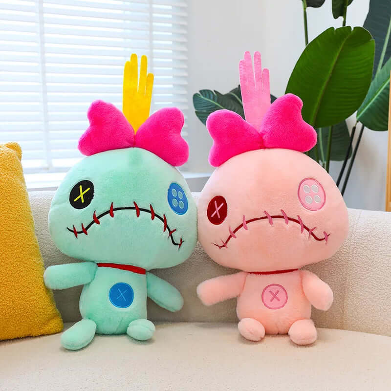 25cm Kawaii Disney Scrump Green Pink Plush Toy Soft Stuffed Cartoon Pillow Plushies Doll Boy Girl Room Decoration Birthday Gifts TechVisio