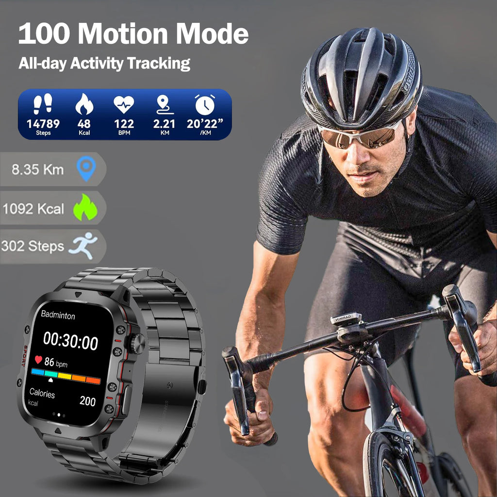 LIVLOV Smartwatch – KI | 1,96" HD-Bildschirm | Über 100 Sportmodi | BT5.2