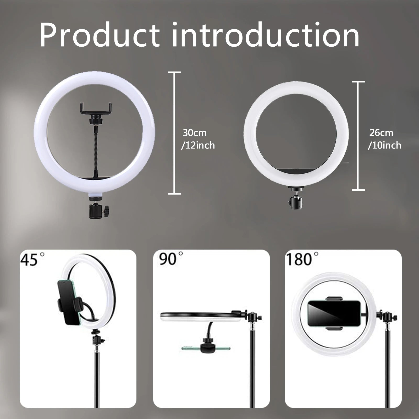 Kit LED Ringlicht TechVisio – 10"/12" | 200cm Stativ | 3 Modi | USB