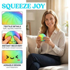 Rainbow Color Dumpling Squishy Toy with Bamboo Slow Rising Stress Relief Fidget Ball Soft Squeeze Toys for Adults & Kids TechVisio