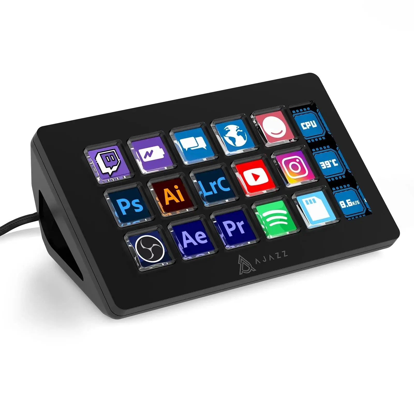 AJAZZ AKP153 – Stream Deck 15 Boutons & Écran Latéral RGB TechVisio