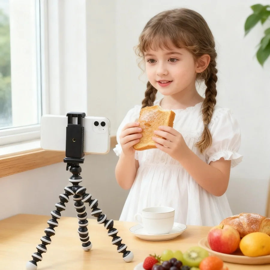 Mini Trépied Flexible Pièuvre TechVisio – Smartphone & Photo | Clip