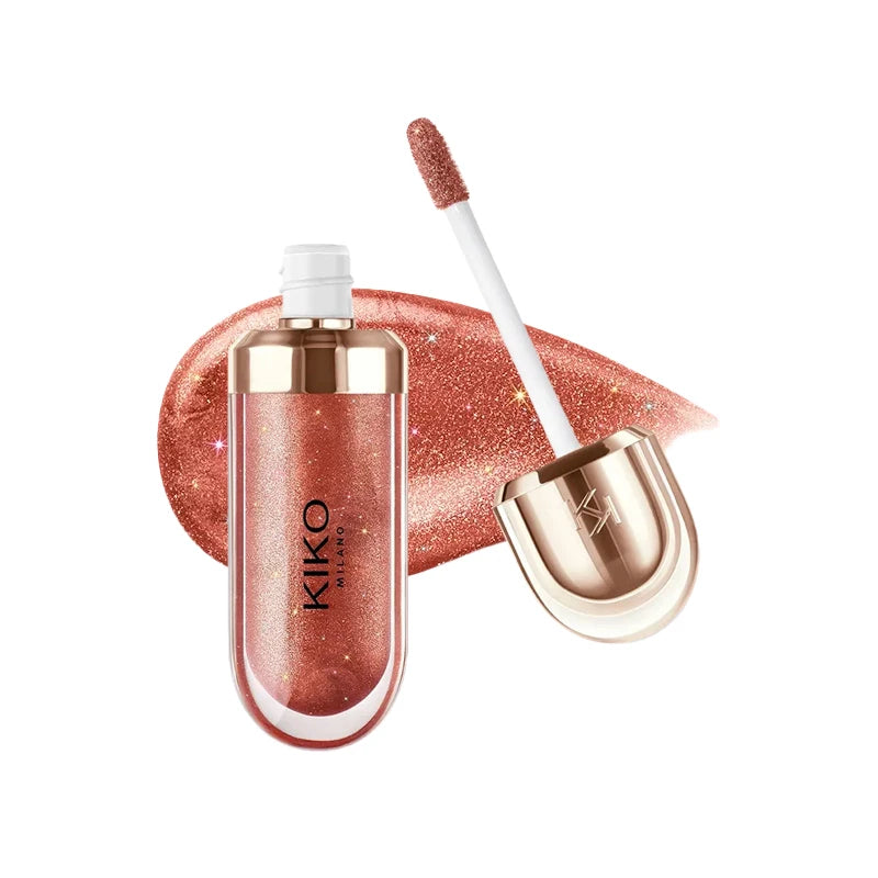 Original Kiko 3D Mirror Lip Glaze Waterproof Non Fading and Non Stick Cup Gentle Bean Paste Color Fine Shiny Point Charm Red TechVisio