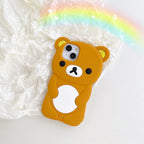 Cartoon Rilakkuma Bear Silicone Soft Cover Case For iPhone 17 16 15 14 13 12 11 Pro Max Plus Xs XR 6 7 8 Plus 5 5S 4 4S TechVisio