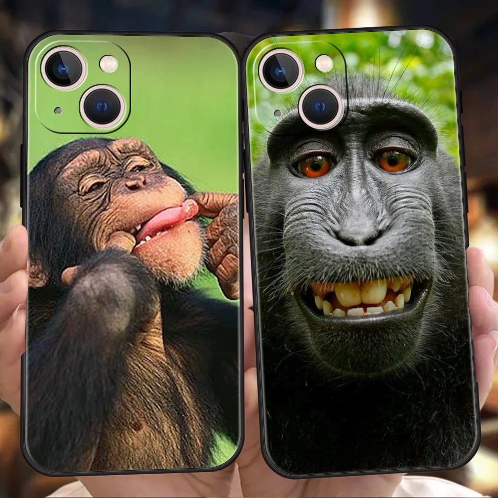 Luxury TPU Soft Phone Case For iPhone 17 Air 16E 16 11 15 14 Pro MAX 12 13 7 8 Plus X XR XS SE 2022 Cover Monkey TechVisio