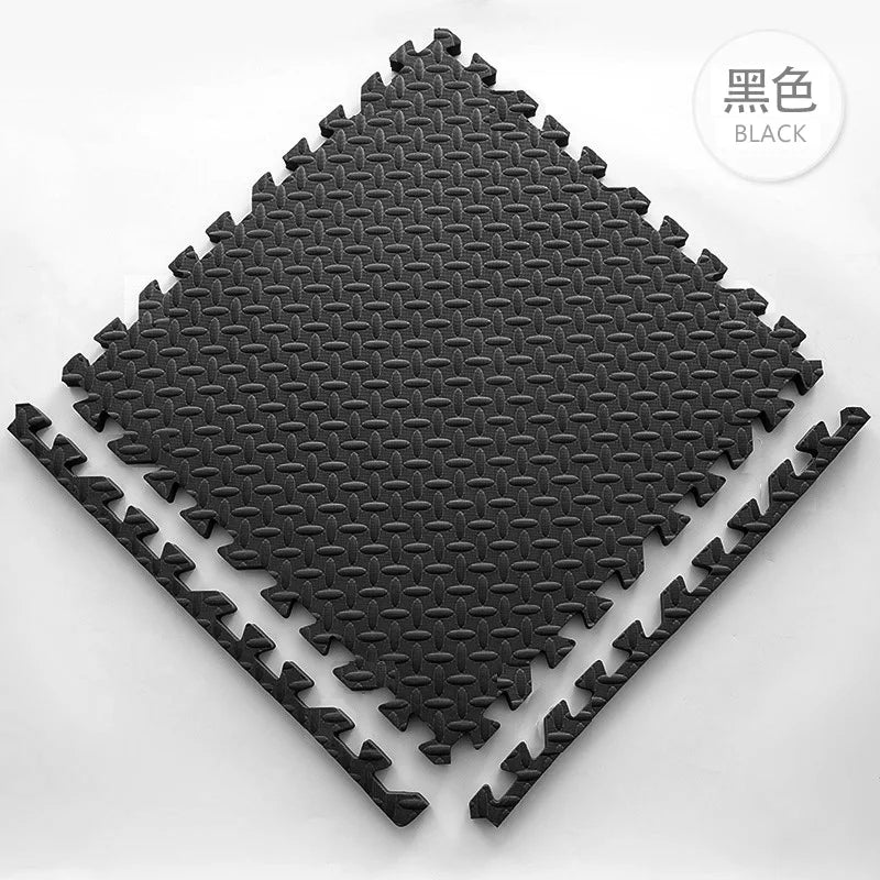 Gym Floor Mat for Home Workout Anti-Slip Rubber Exercise Mat with Interlocking Design, Durable Fitness Rug Weightlifting & Yoga TechVisio