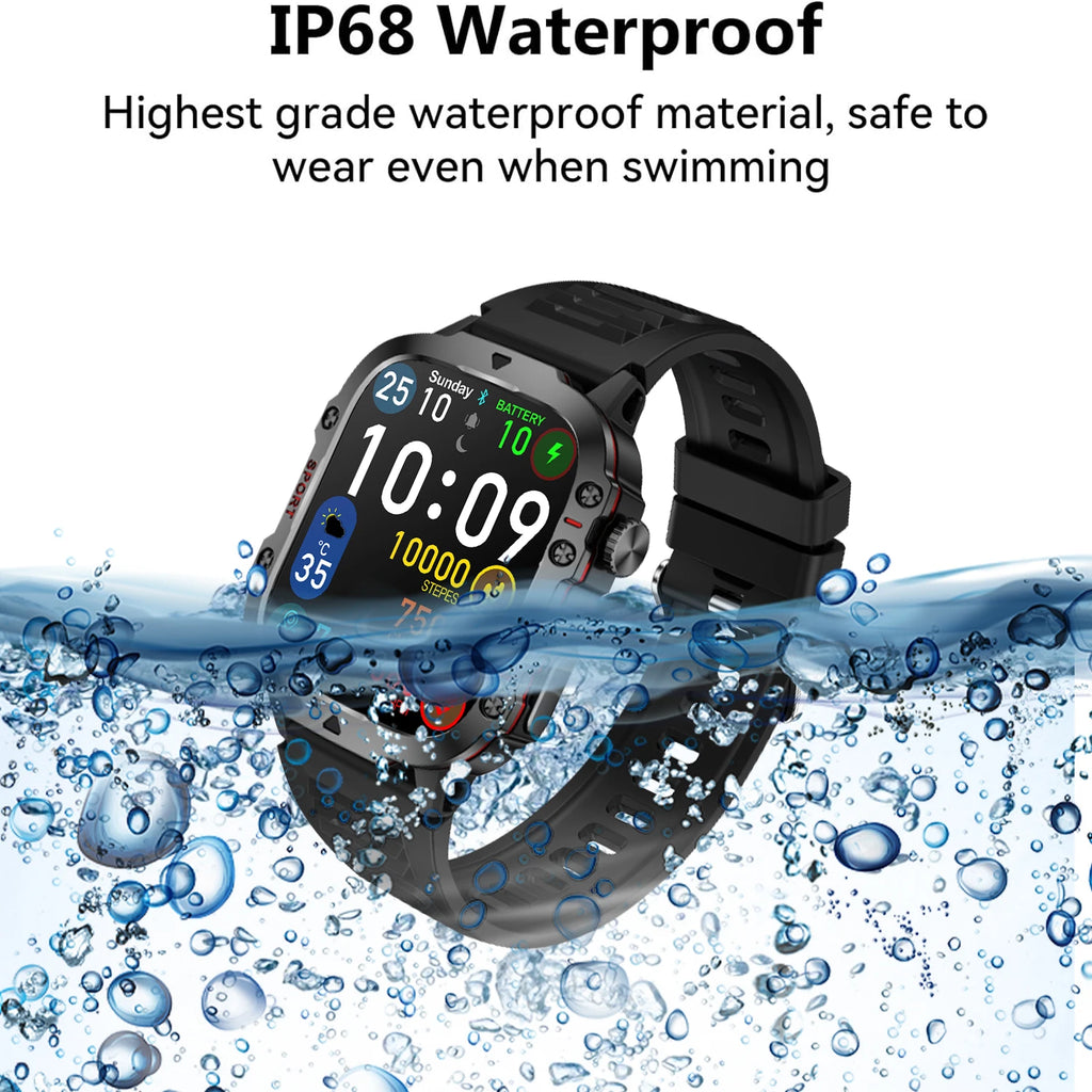 LIVLOV Smartwatch – KI | 1,96" HD-Bildschirm | Über 100 Sportmodi | BT5.2